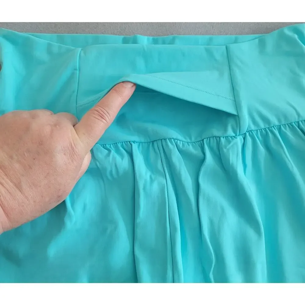 90 DEGREE by REFLEX Turquoise Athletic Skort Pull-on -- Size:  L/Girls XS/Womans
